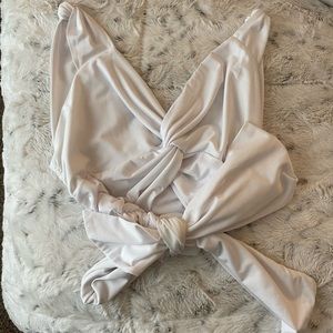 Princess Polly Porto Cervo Tie-Up Crop in White